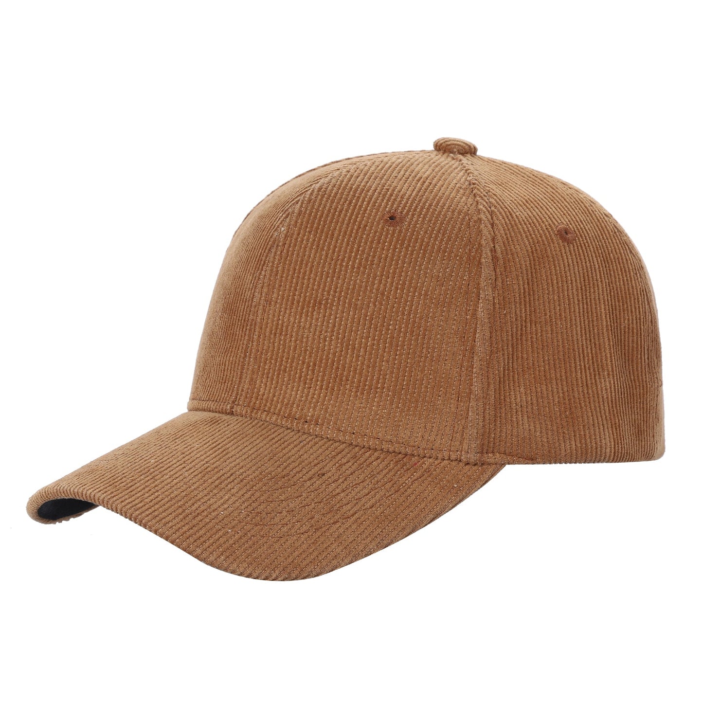 6 Panel Corduroy Solid Buckle Hat